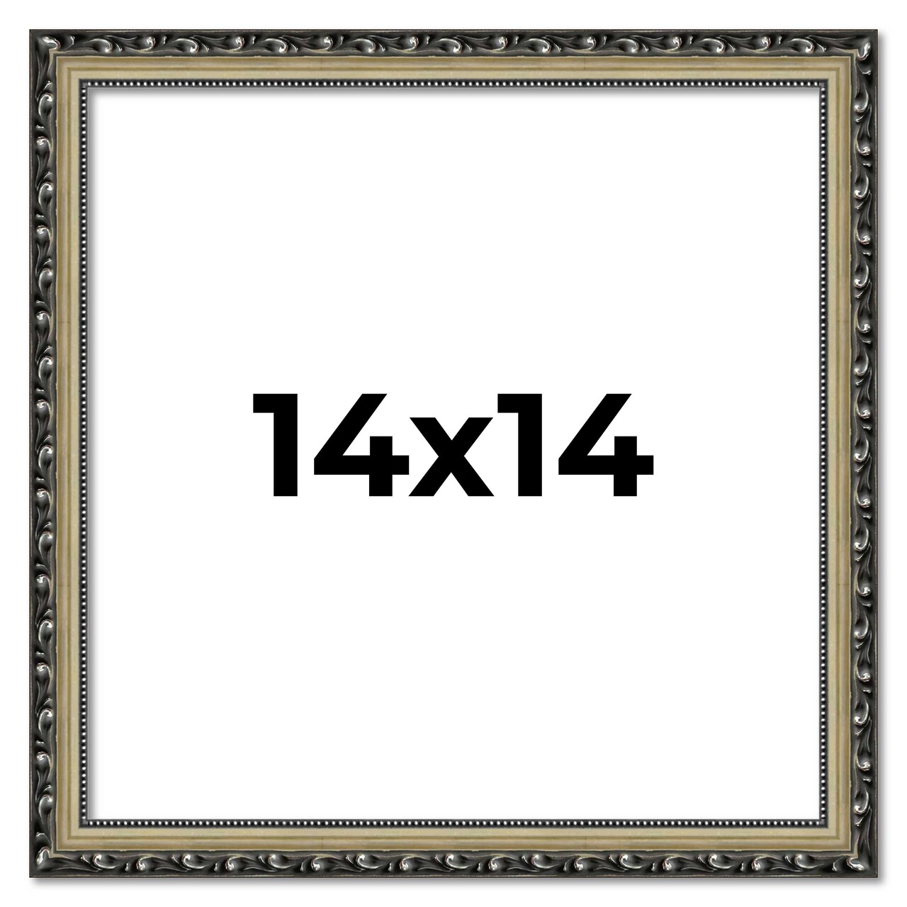 14x14 Museum-Quality Picture Frame with UV-Resistant Acrylic & Acid-Free Backing, Available in 4 Finishes - Gold, Silver, Bronze, and Black
